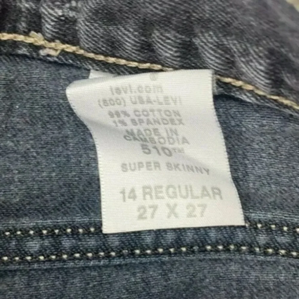 LEVIS 510 SUPER SKINNY JEANS SIZE 14 REGULAR 27x27 - Picture 9 of 9